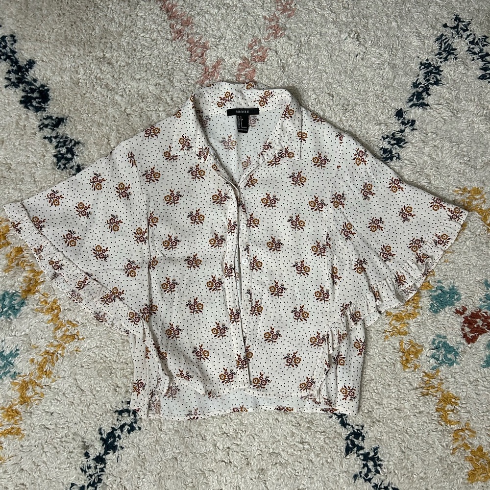 Forever 21 Floral Cropped Blouse